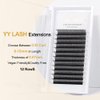 Y Lashes Extensions YY Lash Extensions C Curl 0.07mm 12mm Mix Tray Y Shape 4D Volume Premade Fan Lashes Matte Black Easy Fans Lashes Professional Use YY Lash (YY-0.07-C, 12mm)