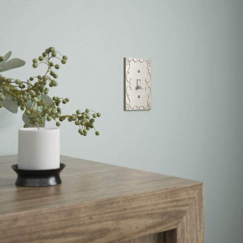 Franklin Brass Classic Lace (1-Pack) Decorative Light Switch Cover Wall Plate Wall Plate Brushed Nickel 1-Gang Wall Plate Switch/Toggle Plate Guards Electrical Outlet Covers W35070-SN-C