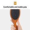 Wet Brush with Classic Wooden Handle. Detangler Hair Brush with Soft Metal Bristles & Soft Cushion Pad - Scalp Massaging Comb for Tangled and Wet Hair