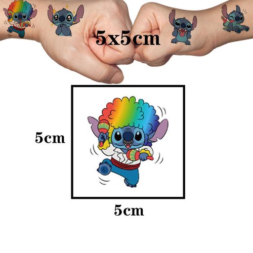 40Sheets Stitch Temporary Tattoos for Kids, Birthday Party Favors,Cartoon Lilo&Stitch Decoration Sticker Gifts for Girl Boys Home Activity Class Prizes Carnival Christmas Rewards