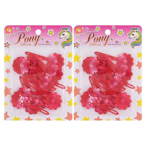 24 Pcs Hair Clips Barrettes Colorful Two Tone Head Pins Accessories for Kids Children Girls Toddlers Women All Ages (Red/White)