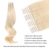 ABH AmazingBeauty Hair Tape in Hair Extensions Human Hair Semi-permanent Tape Attached Real Remy Tape Extensions 50g 20pcs Invisible Seamless Reusable Skin Weft Platinum Blonde Color 60 18 Inch