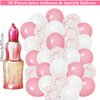 46 Pieces Spa Party Decorations Balloons Spa Theme Birthday Party Supplies Lipstick Cosmetics Balloons Foil Fringe Curtains for Girls Spa Day Makeup Party (Light Pink)