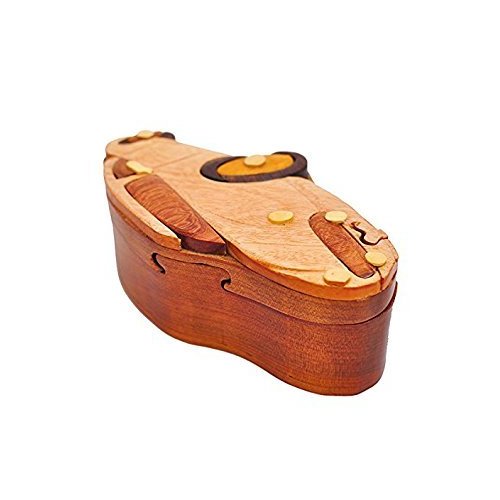 Handmade Wooden Intarsia TRICK SECRET Sports Car Puzzle Box (3415) (g2)