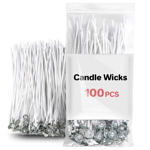 100PCS Candle Wicks for Candle Making - MAQIHAN mechas para velas 6 Inch White Candle Wick Thick Cotton Candle Wicks Soy Wax Beewax Candle Making DIY Candle String pabilos