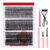 320PCS Mink Lashes Fluffy Lash Clusters DIY Kit 30D 40D 50D False Eyelashes Clusters, Wispy lash Clusters Individual Eyelashes Kit for Applicator at Home DIY Lash Extension