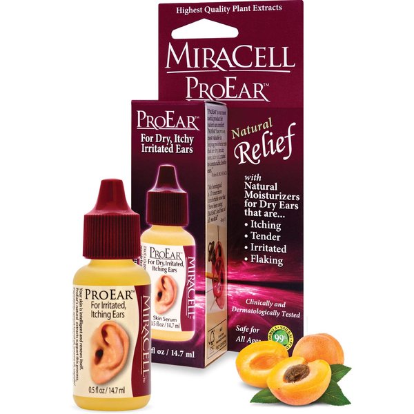 Miracell ProEar, Ear Drops for Itchy Ears, Clogged Ears, Irritated Ears, Dry Ears. All Natural Ear Oil for, Babies, Kids, Adults, and Dogs 0.5oz