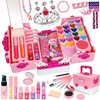 Kids Makeup Kit for Girl - 57 PCS Safe and Washable Makeup for Kids, Real Girls Makeup Kit, Toddler Makeup Kit with Cosmetic Case, Girls Toys Age 4-12, Princess Toys for Girls (Pink)