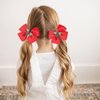 6PCS Christmas Hair Bows Clips for Kids Women Girls Christmas Cute Red Green White Bows Clips Hairgrips Big Knot Hair Accessories for Xmas Cosplay Costume Party Decorations