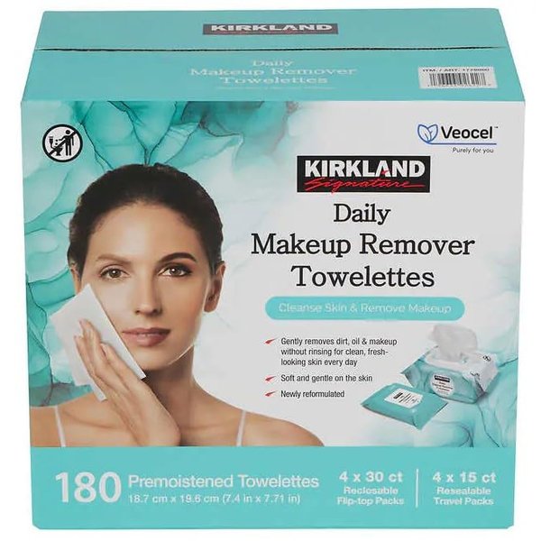 Generic Kirkland Signature Daily Makeup Remover Towelettes, 180-count