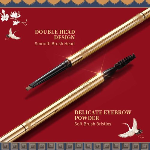 ZEESEA [Palace Identity] Oval Eyebrow Pencil, Makeup Infallible Long-Lasting Eyebrow pencil, Ultra-Fine Felt Tip, Light Brown