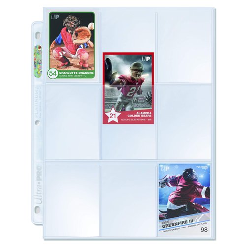 Ultra PRO Platinum Series 9-Pocket Pages for Pokemon Cards, Pokemon Card Binder, Football Cards - Acid-Free, Non-PVC, 3-Hole Punched, 25 Pages, Made in USA, Ideal for Trading Card Albums