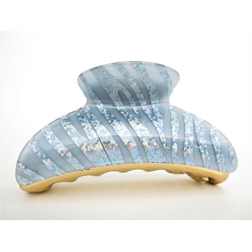 Generic Art deco blue and multi color glitter sparkle hair claw clip for thick hair