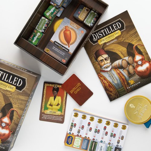 Paverson Games: Distilled: Africa & Middle East Expansion - Thematic Strategy Card Game, Crafting Spirits Board Game, Ages 14+, 1-5 Players, 60+ Mins