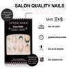 Christmas Press on Nails Short Almond OFDNE French Tip Fake Nails Winter False Nails with Designs Green & White Bow Christmas Tree Glossy Glue on Nails Xmas Acrylic Nails for Women Girls 24 Pcs