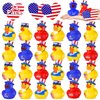 24 Pcs Patriotic Rubber Ducks, 4th of July Jeep Ducks for Ducking, Bulk Ducks for Jeeps Fourth of July Independence Day Gifts Party Favors Bath Water Pool Toys Birthday Gifts Classroom Prizes for Kids