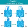 C L cooper life 12pcs Ocean Wave Gift Treat Bags with Handles Summer Beach Pool Party Grocery Shopping Bags Under The Sea Theme Non-Woven Bag for Ocean Birthday Party Baby Shower Supplies