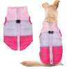 Idepet Pet Dog Cat Coat with Leash Anchor Color Patchwork Padded Puppy Vest Jacket Teddy Chihuahua Costumes Pug Cloth XS S M L (Small, Rose Red)
