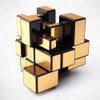 D-FantiX Shengshou Mirror Cube 3x3 Speed Cube Gold Mirror Blocks Cube 3x3x3 Different Shapes Puzzle Cube Toys for Kids Adult