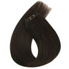Sunny Hair Beaded Weft Hair Extensions Human Hair 50G Micro Bead Weft Hair Extensions Real Human Hair Straight Weft Hair Extensions with Micro Beads Easy Weft Darkest Brown 20 inch