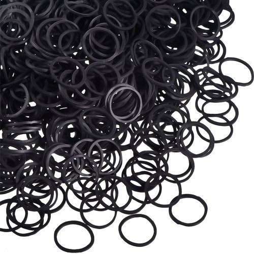 Hicarer 1000 Mini Rubber Bands Soft Elastic Bands for Hair Braids(1.5 cm,Black)