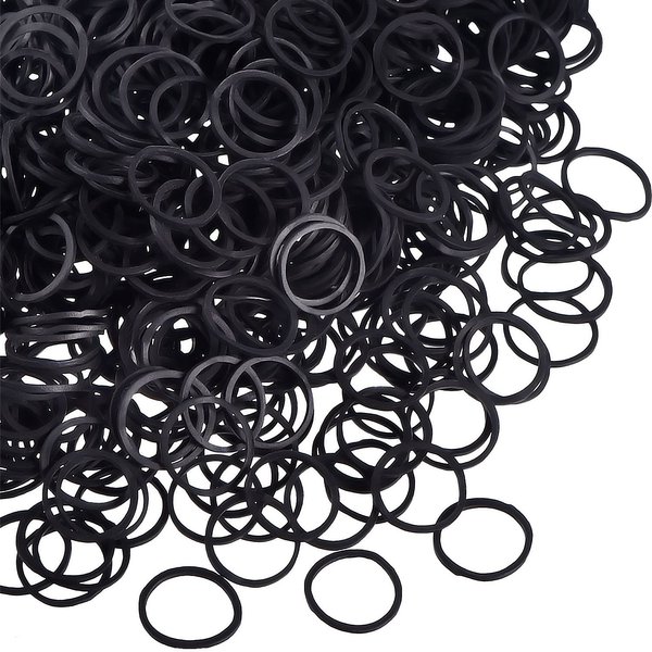 Hicarer 1000 Mini Rubber Bands Soft Elastic Bands for Hair Braids(1.5 cm,Black)