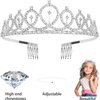 Birthday Decorations for Women Including Birthday Sash & Pin, Crown, Birthday Cake Topper, Birthday Pin Button. Queen Sash and Birthday Tiara for women and Grils MS4U (Silver)