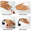 Silicone Practice Hand for Acrylic Nails, Bendable Female Mannequin Life Size Practice Hand with Stand for Nails Practice Nail Art Tools (3#-2P)