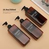 16.9oz Shampoo Bottles, Segbeauty 3pcs 500ml Pump Press Shower Containers with Labels, Empty Refillable Shampoo Body Soap Conditioner Shower Gel Plastic Bathroom Press Lotion Dispenser Amber
