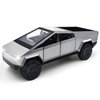 Cybertruck Model: 1/24 Diecast Metal Toy Trucks with Lights and Sounds, Mini Vehicles Toys for Boys, Ages 3 and Up (Silver)