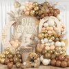 Brown Balloon Arch Garland Kit,Boho Baby Shower Decorations with Oh Baby Balloon Banner Tan Neutral Beige Gold Balloons for Girl Boy Girl Teddy Bear Baby Shower Birthday Party Supplies