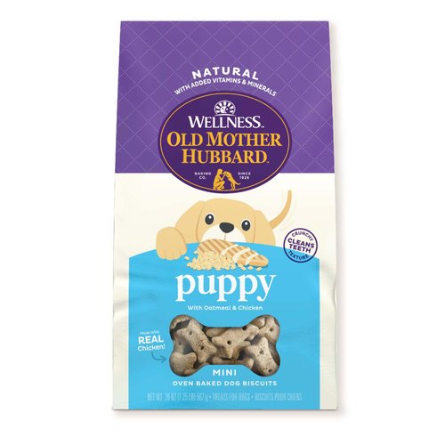 Old Mother Hubbard by Wellness Classic Natural Puppy Treats, Crunchy Oven-Baked Biscuits, Ideal for Training, Mini Size Dog Treats, 20 ounce bag
