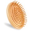 Bamboo Massage Comb, Wooden Scalp Massager Wooden Hair Brush Round Portable Bamboo Comb Anti-Static Air Cushion Hairbrush Mini Travel Hair Brush for Women and Men, No Handle Design
