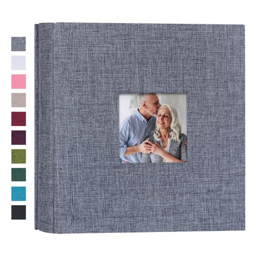 Mublalbum Small Photo Album 4x6 200 Photos Linen Cover Picture photo Book with 200 Horizontal Pockets for Wedding Family Anniversary Baby(Gray)