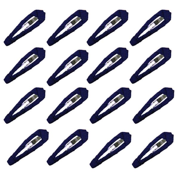 Women 2" Ribbon Wrapped Snap Clips, Barrettes (50pc 2"- Navy)