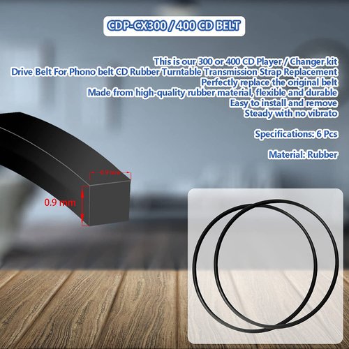 4 Drive Belts and 2 Door Belt CD Player Belts for Sony CD Player Model CDP-CX300 CDP-CX335 CDP-CX350 CDP-CX355 CDP-CX400 CDP-CX450 CDP-CX455 421606101