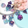 DND Dice 2 X 7Sets, 14Pieces Glitter Sparkle Cosmic Mixed Polyhedral DND Dice for RPG MTG Table Game Dice