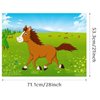 Morcheiong Pin The Tail on The Horse Birthday Game with 48pcs Tails for Kids Farm Birthday Party Supplies Decorations Favors