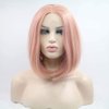 melody wig Melody Synthetic Lace Front Bob Wigs Short Straight Hair Peach Red Wigs For Women Rose Gold Pink Wigs Heat Resistant Fiber Pink Wigs Middle Part 14" …