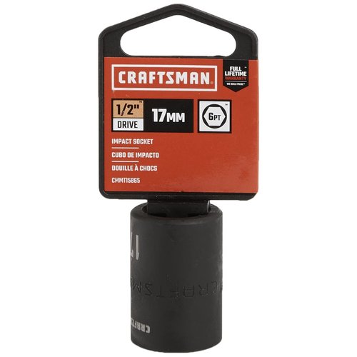 CRAFTSMAN Shallow Impact Socket, Metric, 1/2-Inch Drive, 17mm (CMMT15865)