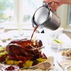 Gravy boat Stainless Steel Insulated Jug with Hinged Lid Ideal for Gravy or Cream at Thanksgiving, Stainless Steel Gravy Boat Sauce (450ML) (silver)