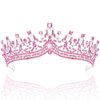 TOBATOBA Tiara Crown Pink Tiaras for Women Princess Tiara Wedding Crown for Bride Queen Crown Pageant Crown Birthday Crown Birthday Tiara for Women Crystal Tiara for Prom Halloween Cosplay Party