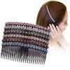 6 PCS 24 Teeth Hair Comb Rhinestone Hair Side Comb Women Lady Plastic Decorative Hair Clip Hairpins (A#)