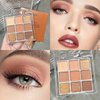 YHGIJ Brown Eyeshadow Palette - 9 Highly Pigmented Neutral Nude and Rose Gold Shades - Naked Eyeshadow Palette Eye Shadow Pallets for Women
