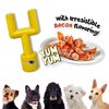 NFL New England Patriots Mega-Chew Hard Nylon Bacon-Flavored Dog Bone Football Goal Post Chew Toy. Interactive Tasty Fun Dog Chew Toy Indestructible Strong & Durable Pet Chew Toy. Extra Tough Dog Toys