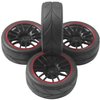ShareGoo 12mm Hex Wheel Rims & OD 2.59" Rubber Tires for RC 1/10 On-Road Touring Car