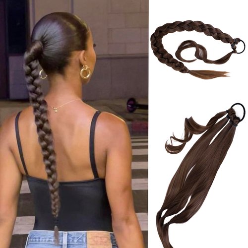 CAISHA 30" Hair Piece Ponytail Hair Extensions Braid For Braiding brown mix #4T6 HEZ104