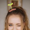 FRCOLOR 4PCS Bean Sprout Hair Clips Braided Hair Clips Woolen Knitting Hairpins Bean Sprouts Clips Funny Headwear for Women Girls Hair Accessories