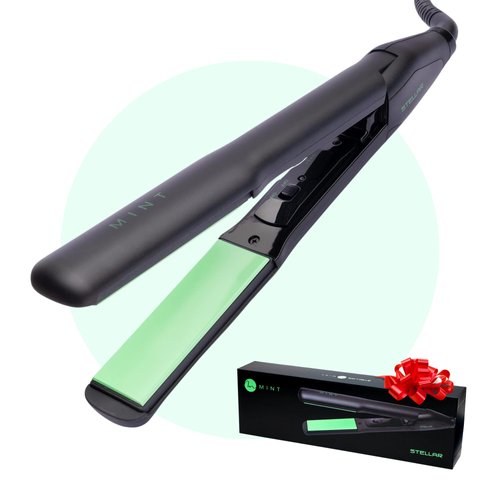 Professional Series Stellar Ceramic Flat Iron Hair Straightener and Curler 2 in 1 | Powerful Single-Pass Straightening Iron | Dual Voltage Flat Iron | 1 1/4 Inch Wide Curling Flat Iron by MINT