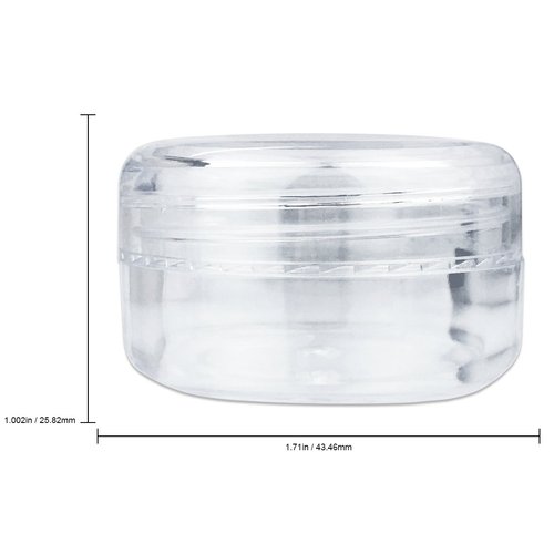 Beauticom 15 gram/15ml Empty Clear Small Round Travel Container Jars with Lids for Make Up Powders, Eyeshadow Pigments, Lotions, Creams, Lip Balm, Lip Gloss, Samples (60 Pieces, Clear Lid)